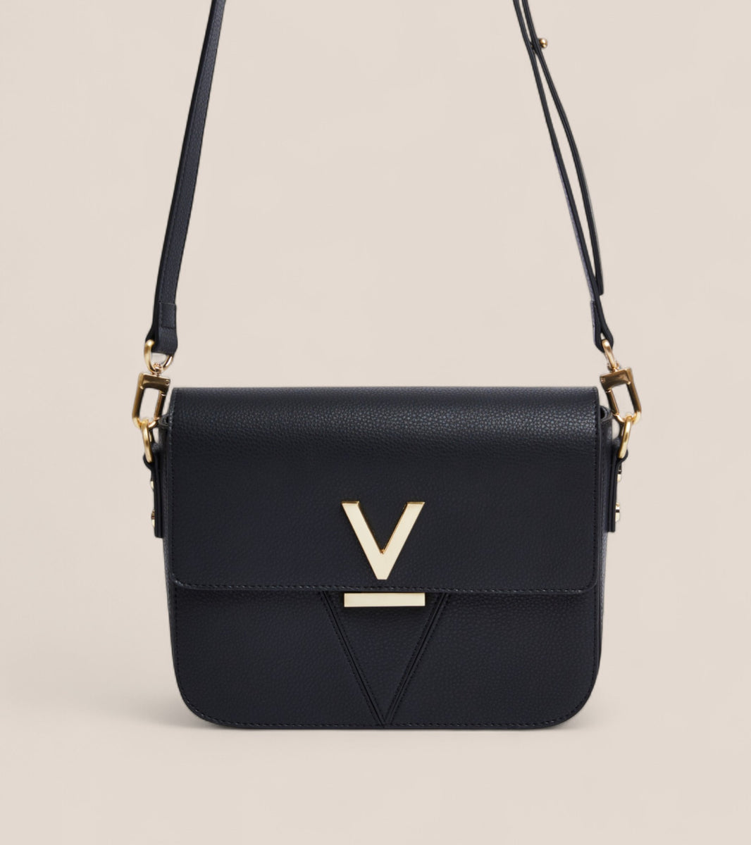 Margot Vegan Bio-Based Bamboo Leather Crossbody in Black