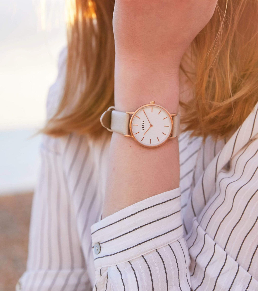 Rose Gold Light Grey Watch Petite