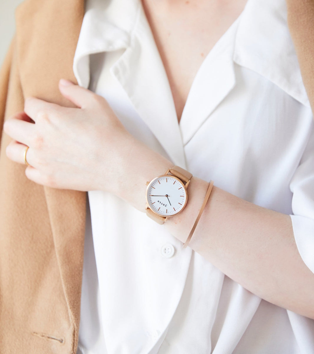 Rose Gold Tan Watch Moment