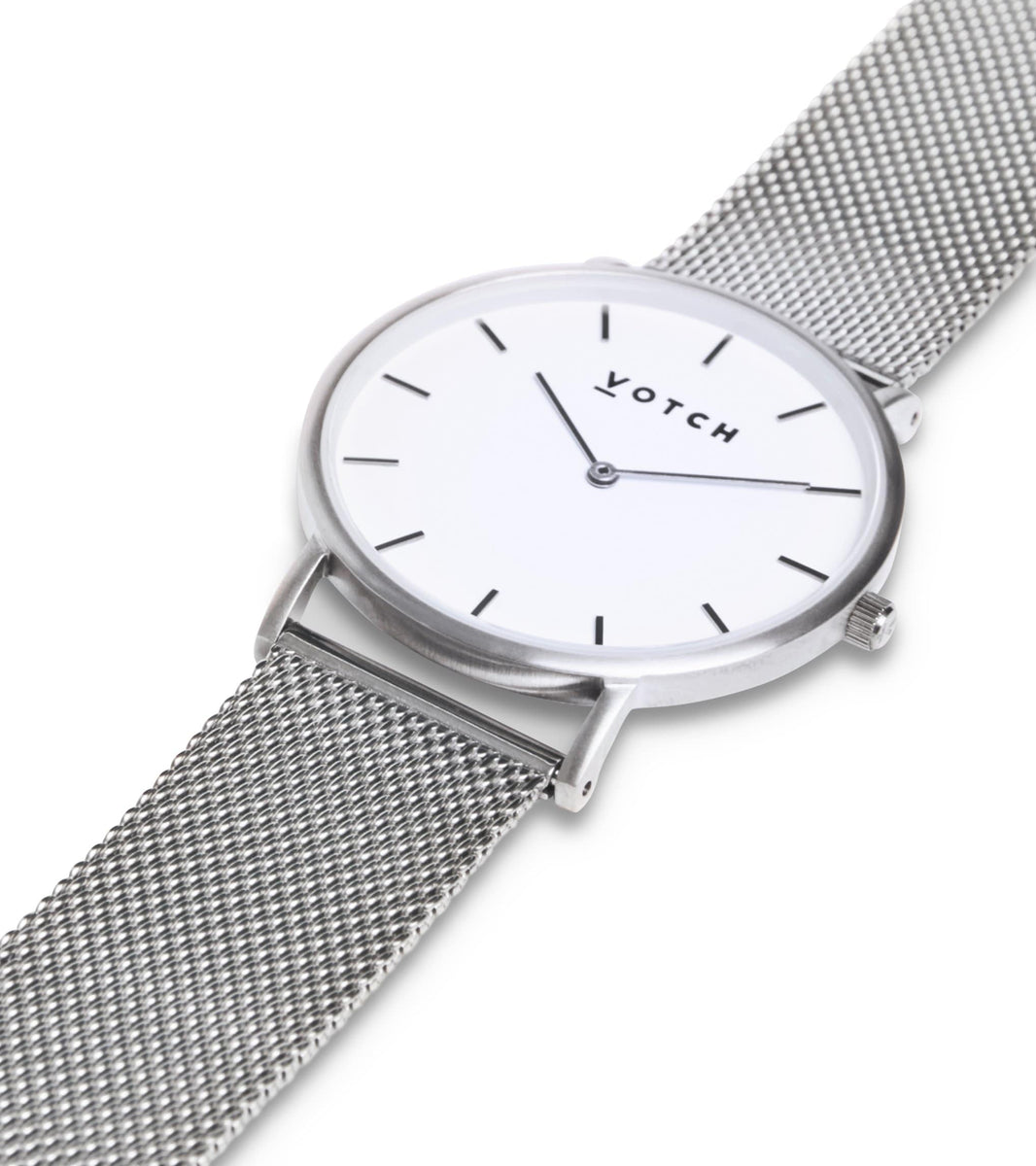 Silver mesh band watch cheap