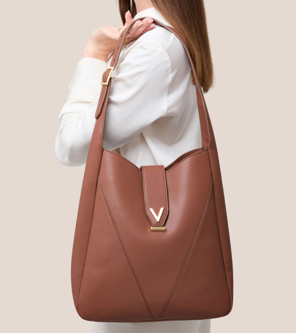 Nancy Vegan Bio-Based Bamboo Leather Elevated Tote Bag in brown