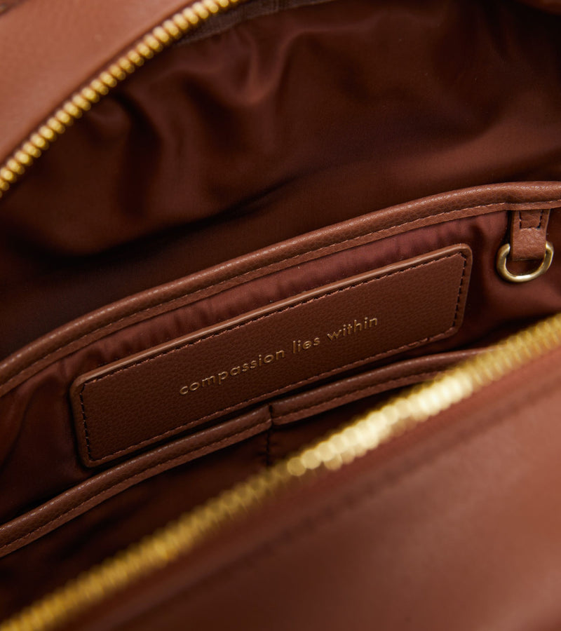 Laurie Vegan Bio-Based Bamboo Leather Backpack in Brown