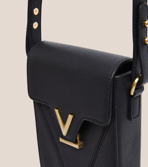 Luna Compact Vegan Bio-Based Bamboo Phone Bag in Black