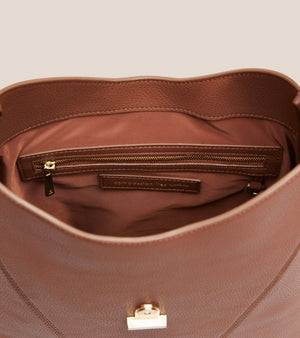 Nancy Vegan Bio-Based Bamboo Leather Elevated Tote Bag in brown