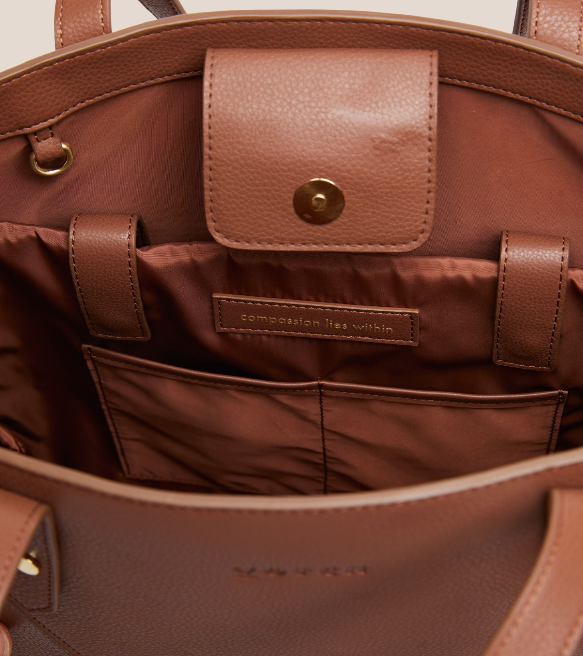 Honor Vegan Bio-Based Bamboo Leather Tote Bag in brown