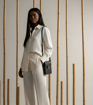 Luna Compact Vegan Bio-Based Bamboo Phone Bag in Black