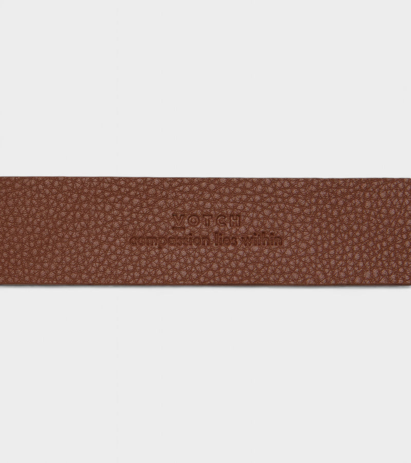 Daisy Vegan Bio-Based Bamboo Western belt in brown