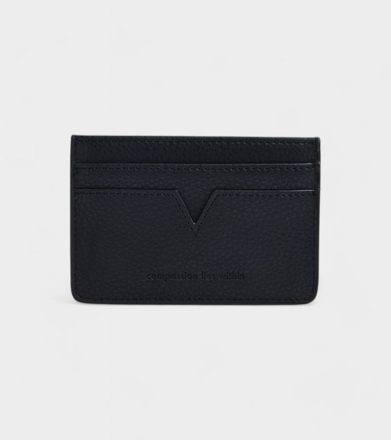 Elia Vegan Bio-Based Bamboo leather card holder in black