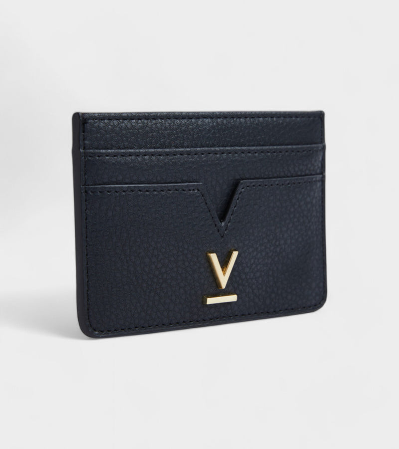 Elia Vegan Bio-Based Bamboo leather card holder in black