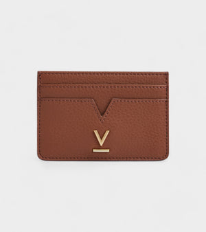 Elia Vegan Bio-Based Bamboo leather card holder in brown