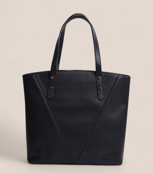 Honor Vegan Bio-Based Bamboo Leather Tote Bag in black