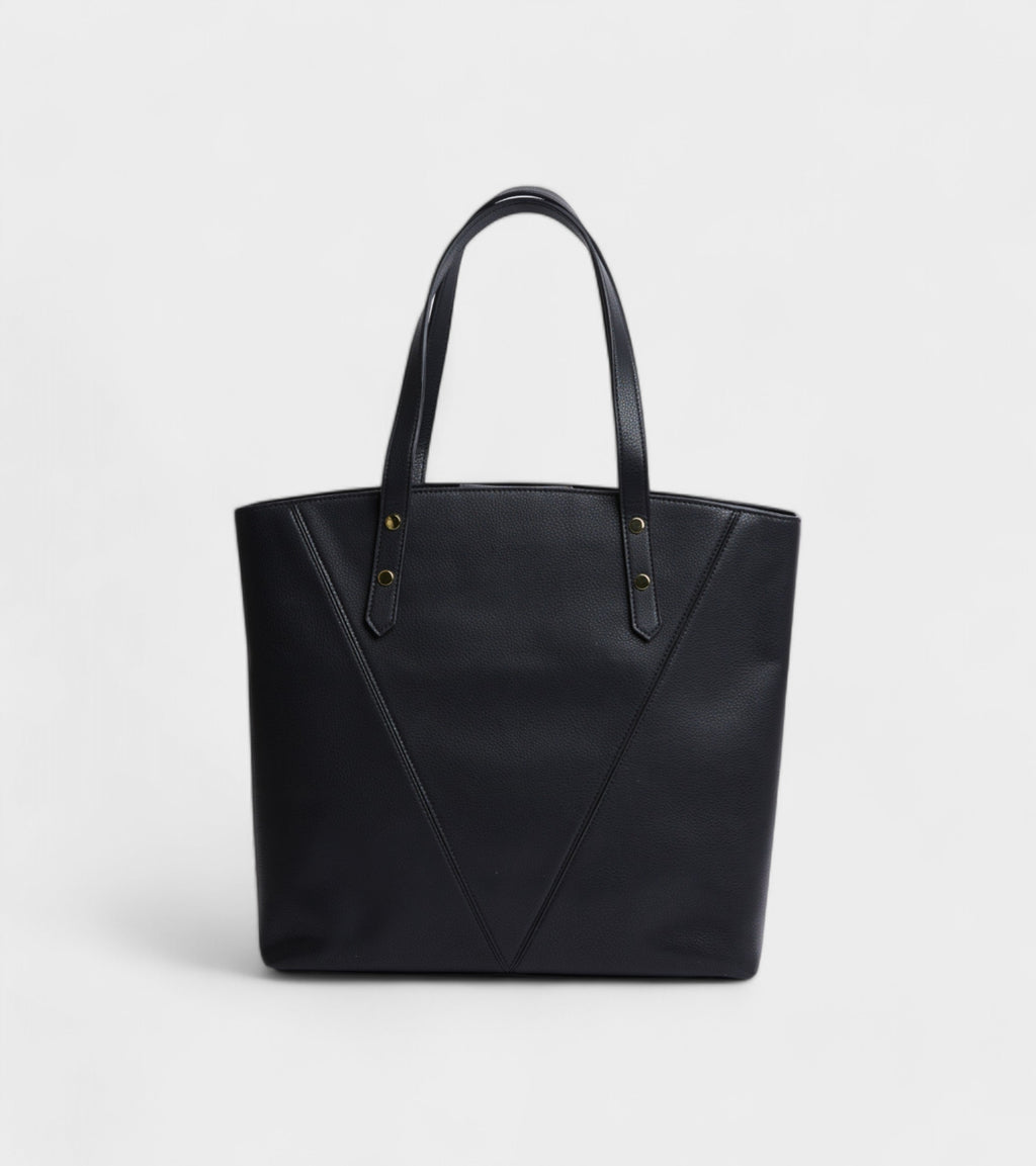 Honor Vegan Bio-Based Bamboo Leather Tote Bag in black