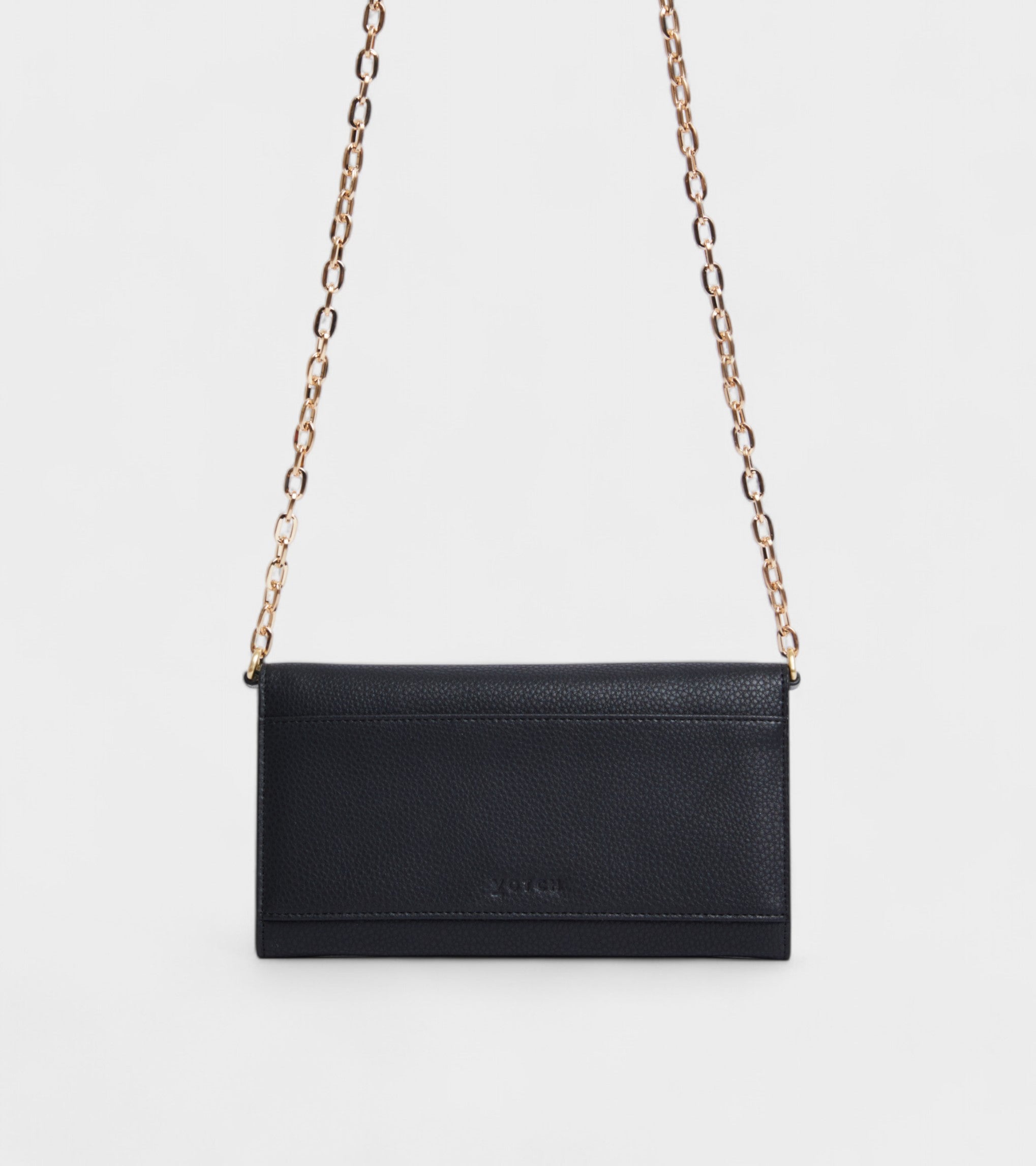 Luella Vegan Bio-Based Bamboo Leather Chain Purse in Black