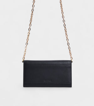 Luella Vegan Bio-Based Bamboo Leather Chain Purse in Black