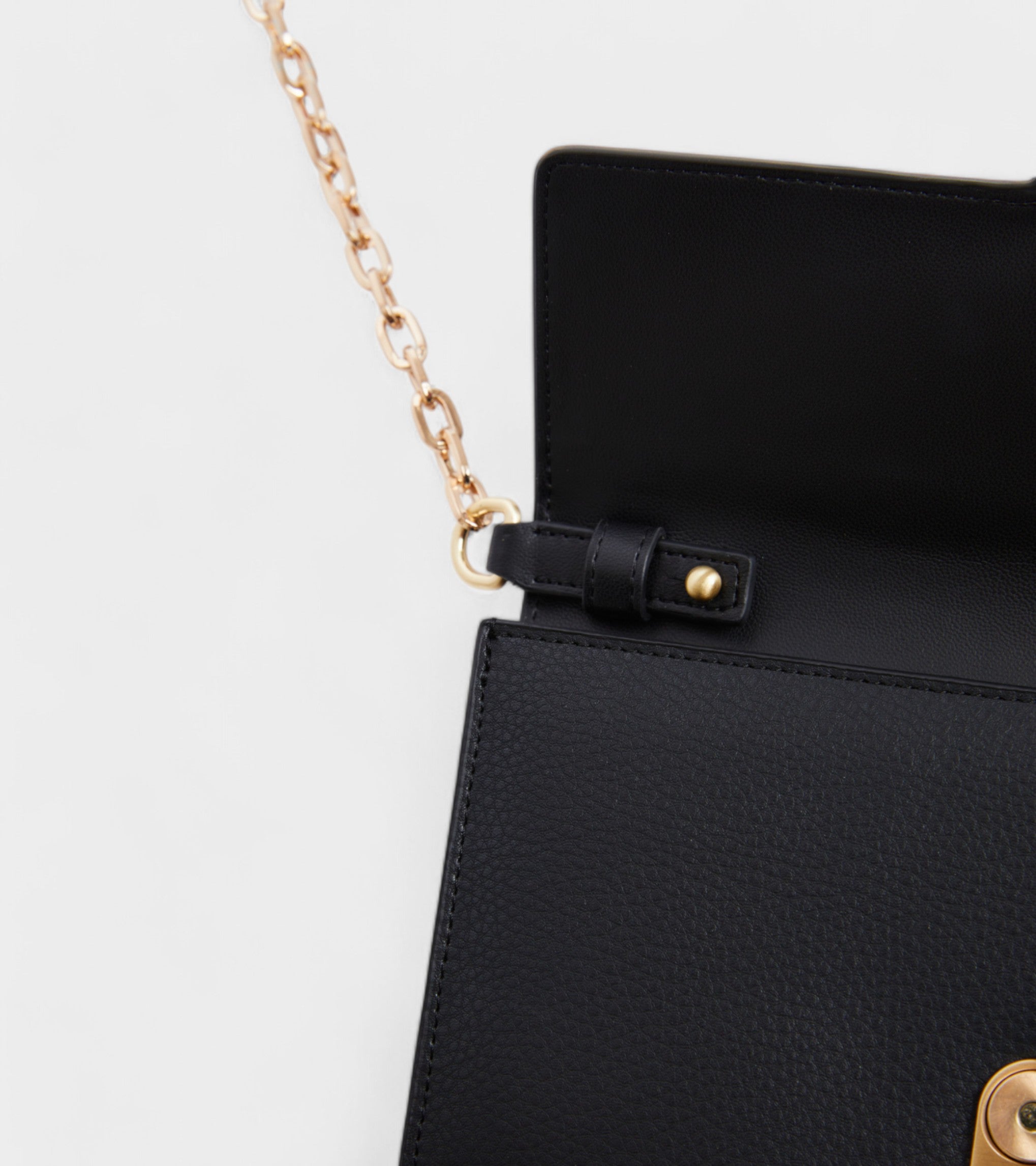 Luella Vegan Bio-Based Bamboo Leather Chain Purse in Black