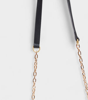 Luella Vegan Bio-Based Bamboo Leather Chain Purse in Black