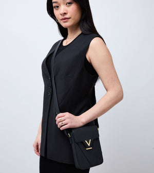 Luna Compact Vegan Bio-Based Bamboo Phone Bag in Black