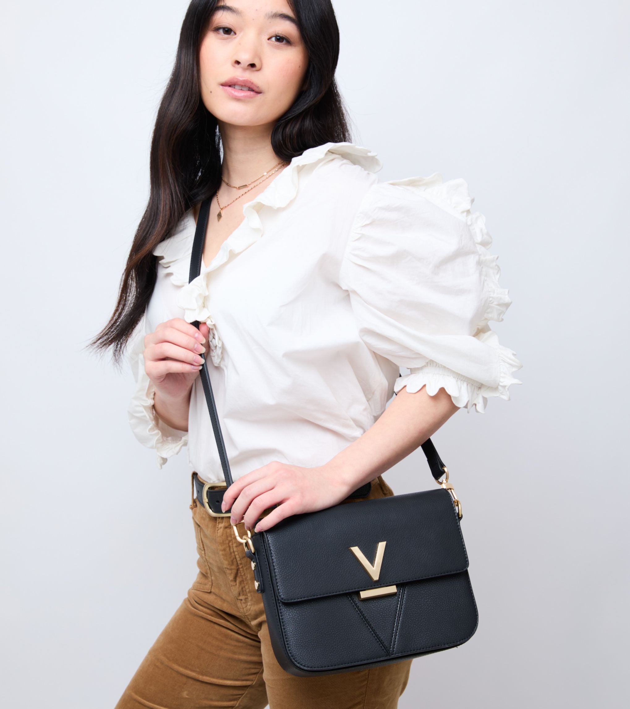 Margot Vegan Bio-Based Bamboo Leather Crossbody in Black