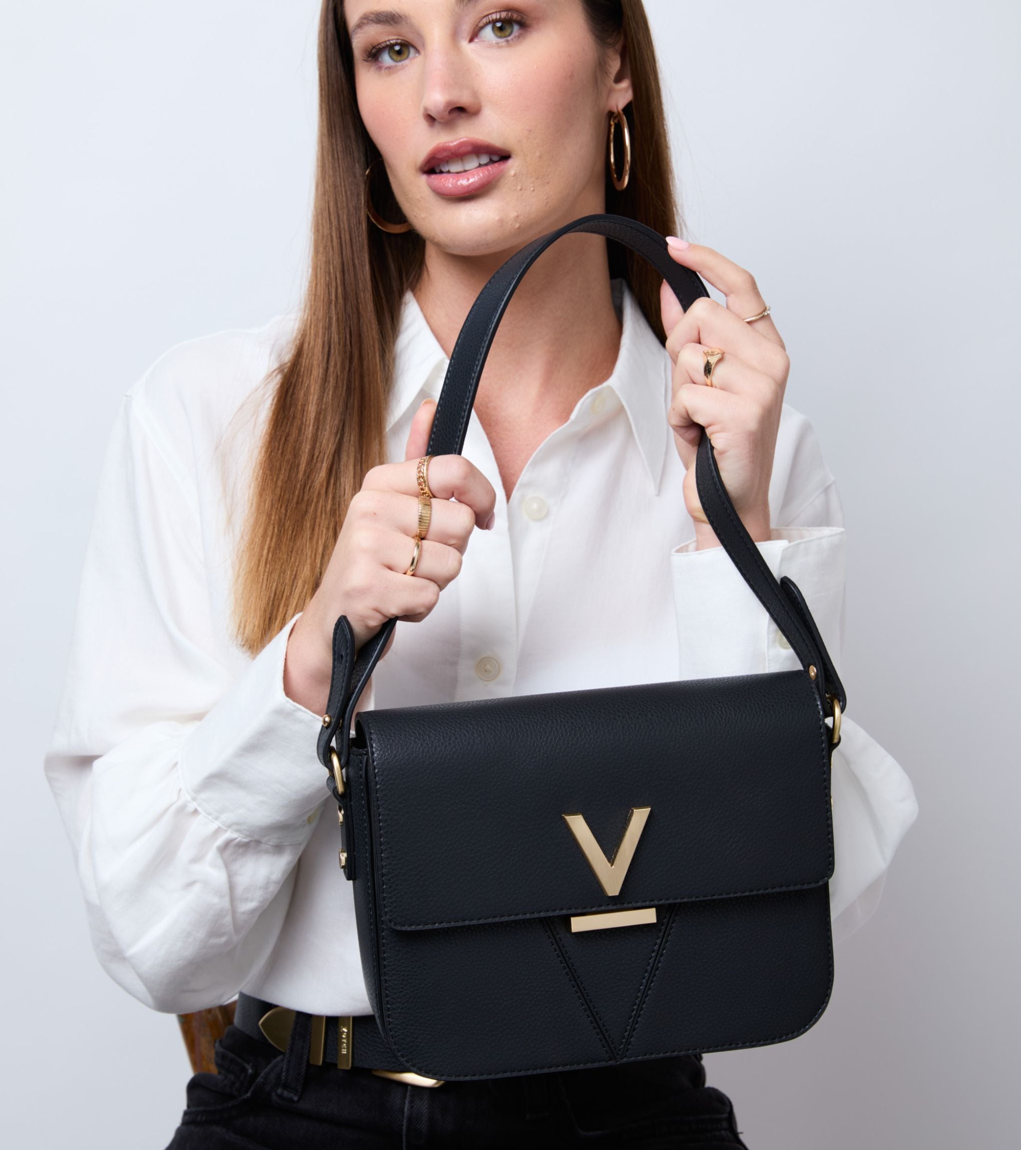 Margot Vegan Bio-Based Bamboo Leather Crossbody in Black