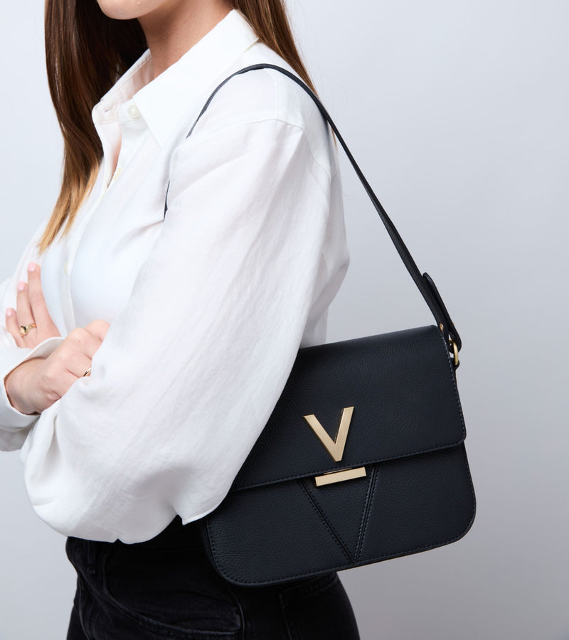 Margot Vegan Bio-Based Bamboo Leather Crossbody in Black