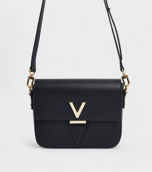 Margot Vegan Bio-Based Bamboo Leather Crossbody in Black