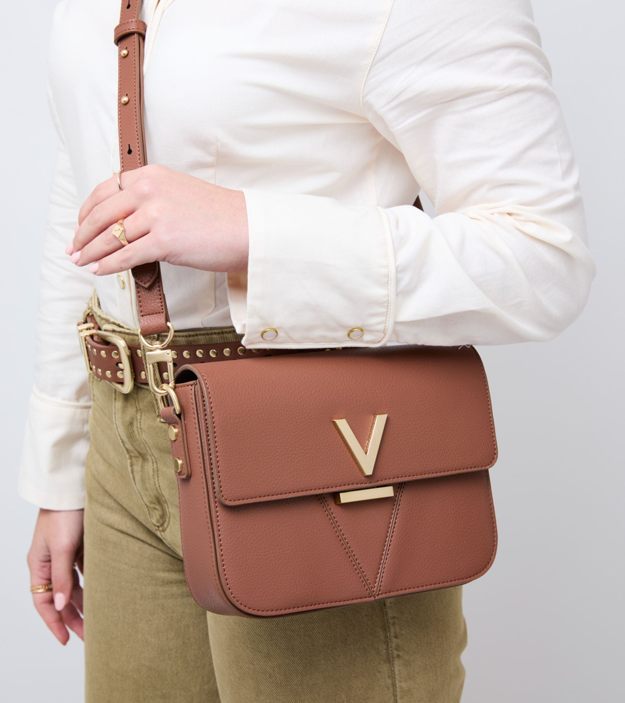 Margot Vegan Bio-Based Bamboo Leather Crossbody in Brown