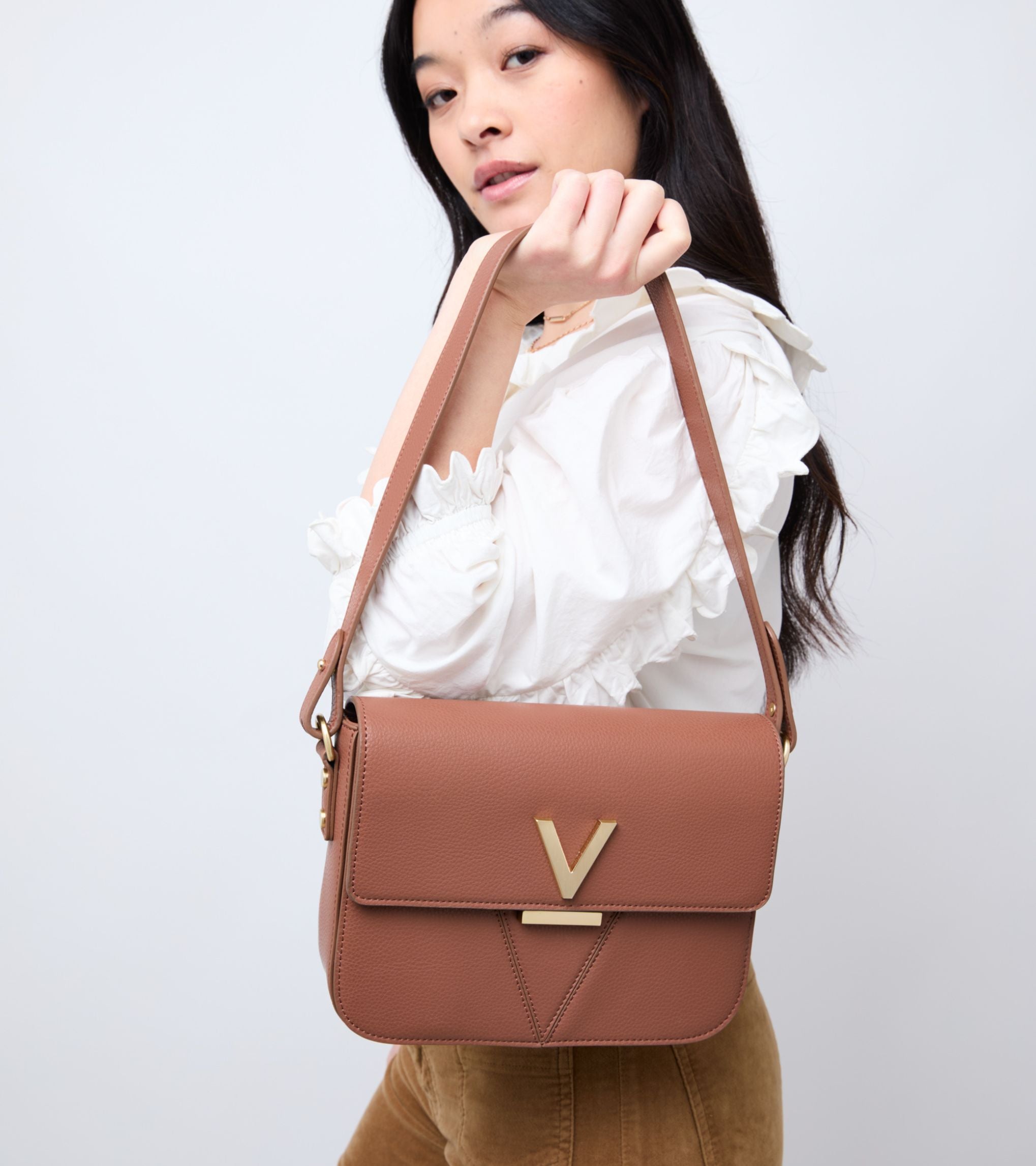 Margot Vegan Bio-Based Bamboo Leather Crossbody in Brown