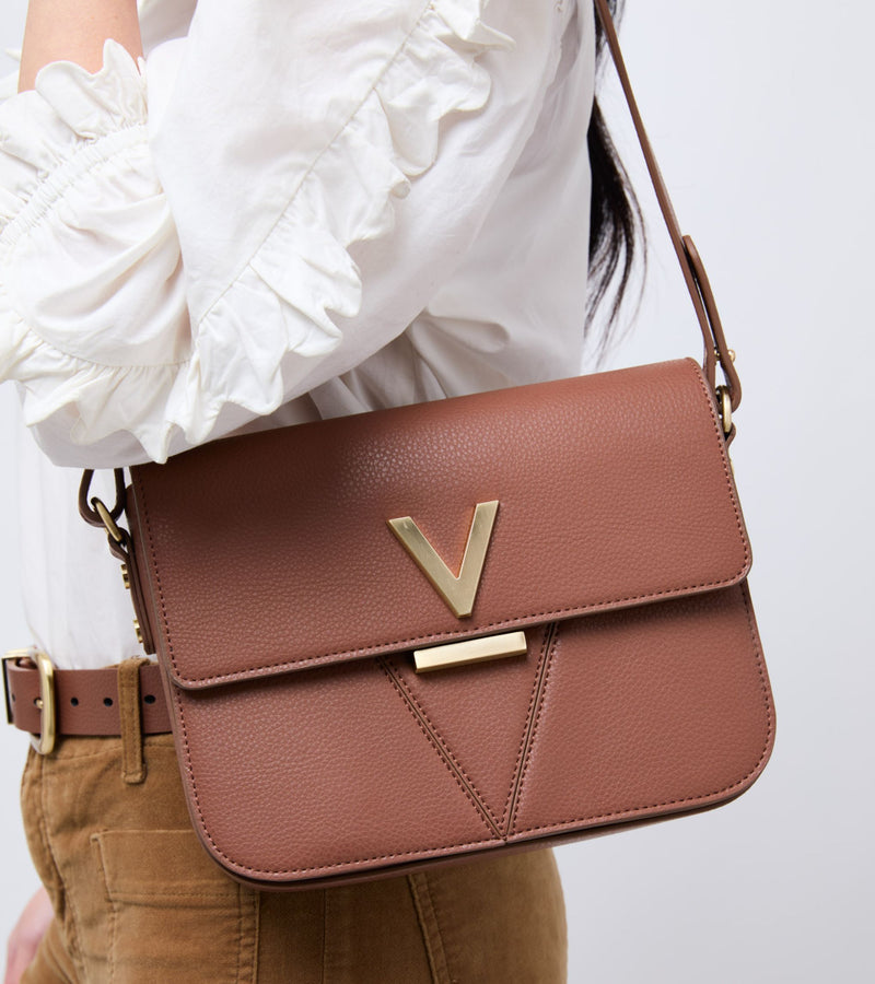 Margot Vegan Bio-Based Bamboo Leather Crossbody in Brown