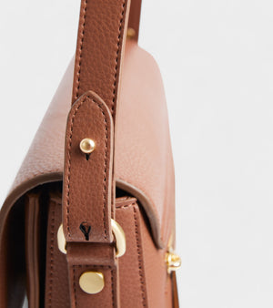 Margot Vegan Bio-Based Bamboo Leather Crossbody in Brown