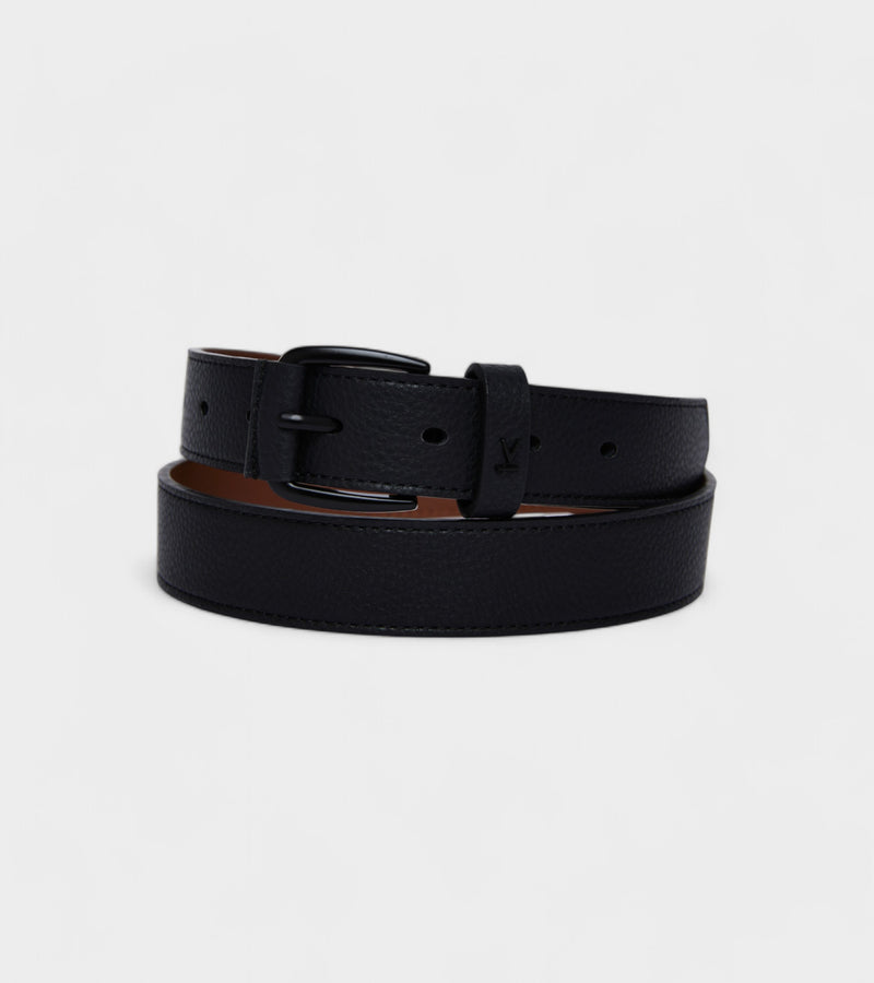 Milo Vegan Bio-Based Bamboo Contrast belt in black