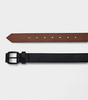 Milo Vegan Bio-Based Bamboo Contrast belt in black