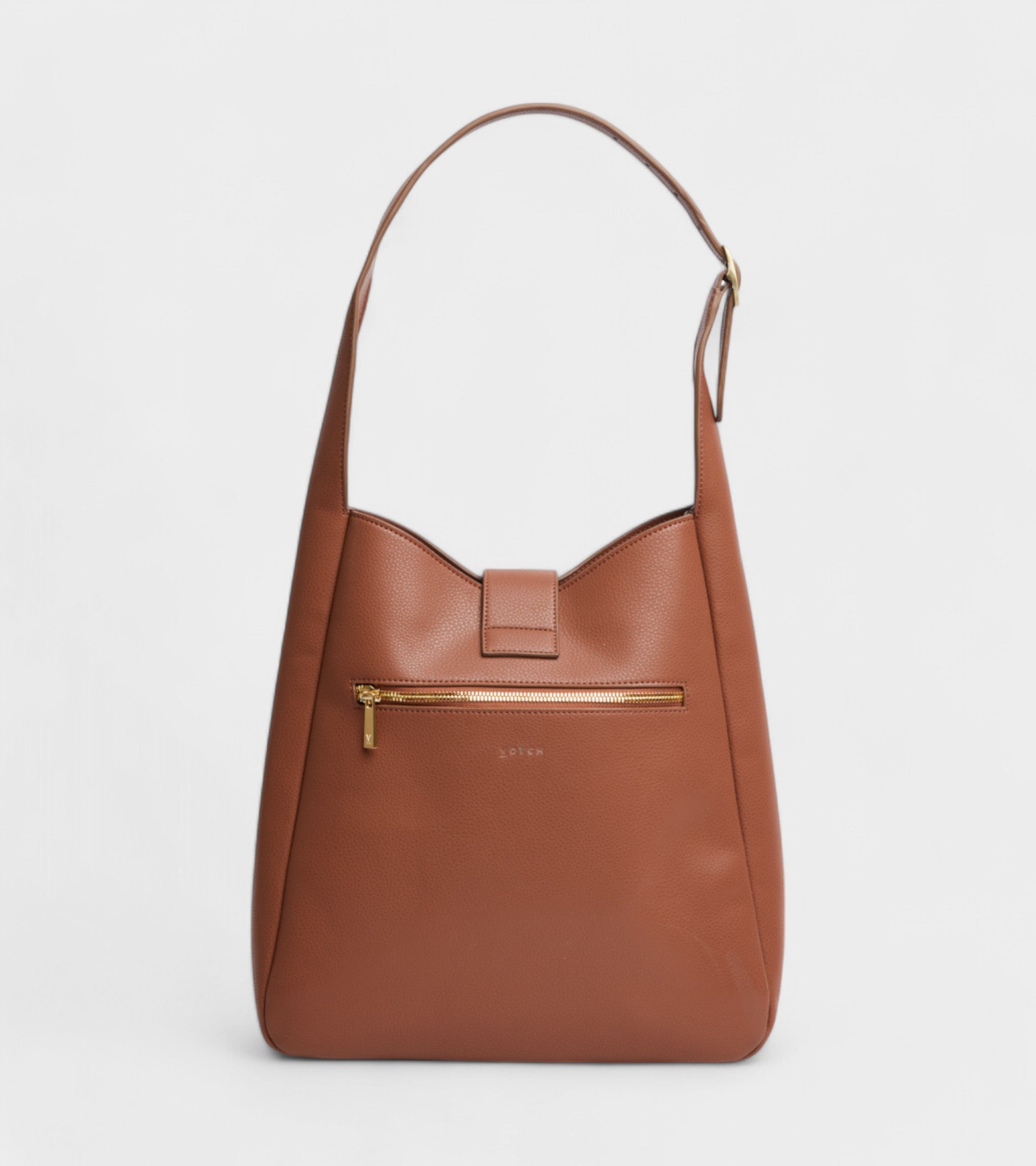 Nancy Vegan Bio-Based Bamboo Leather Elevated Tote Bag in brown