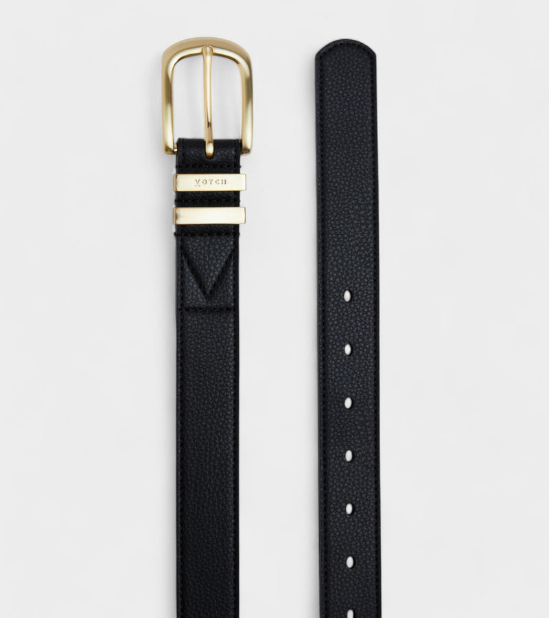 Olive Vegan Bio-Based Bamboo Classic belt in black