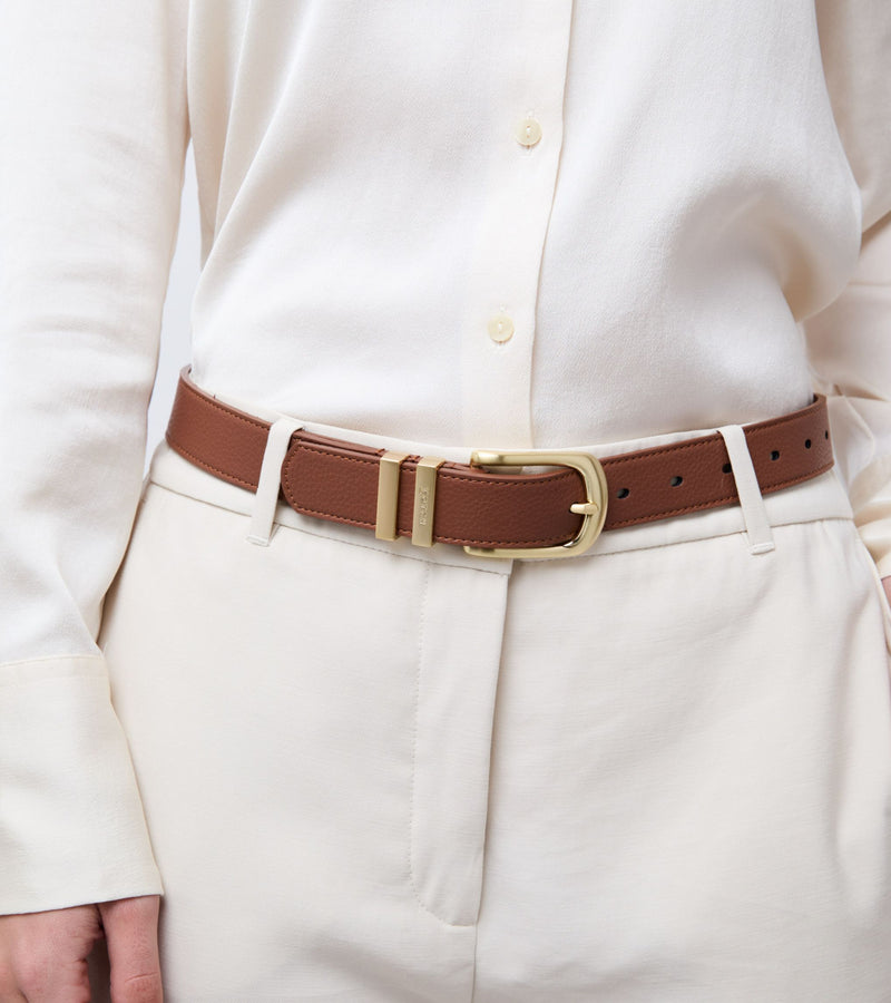 Olive Vegan Bio-Based Bamboo Classic belt in brown