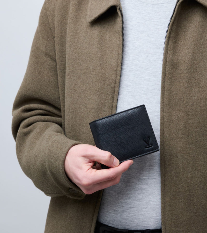 Reuben Vegan Bio-Based Bamboo Coin Wallet in Black