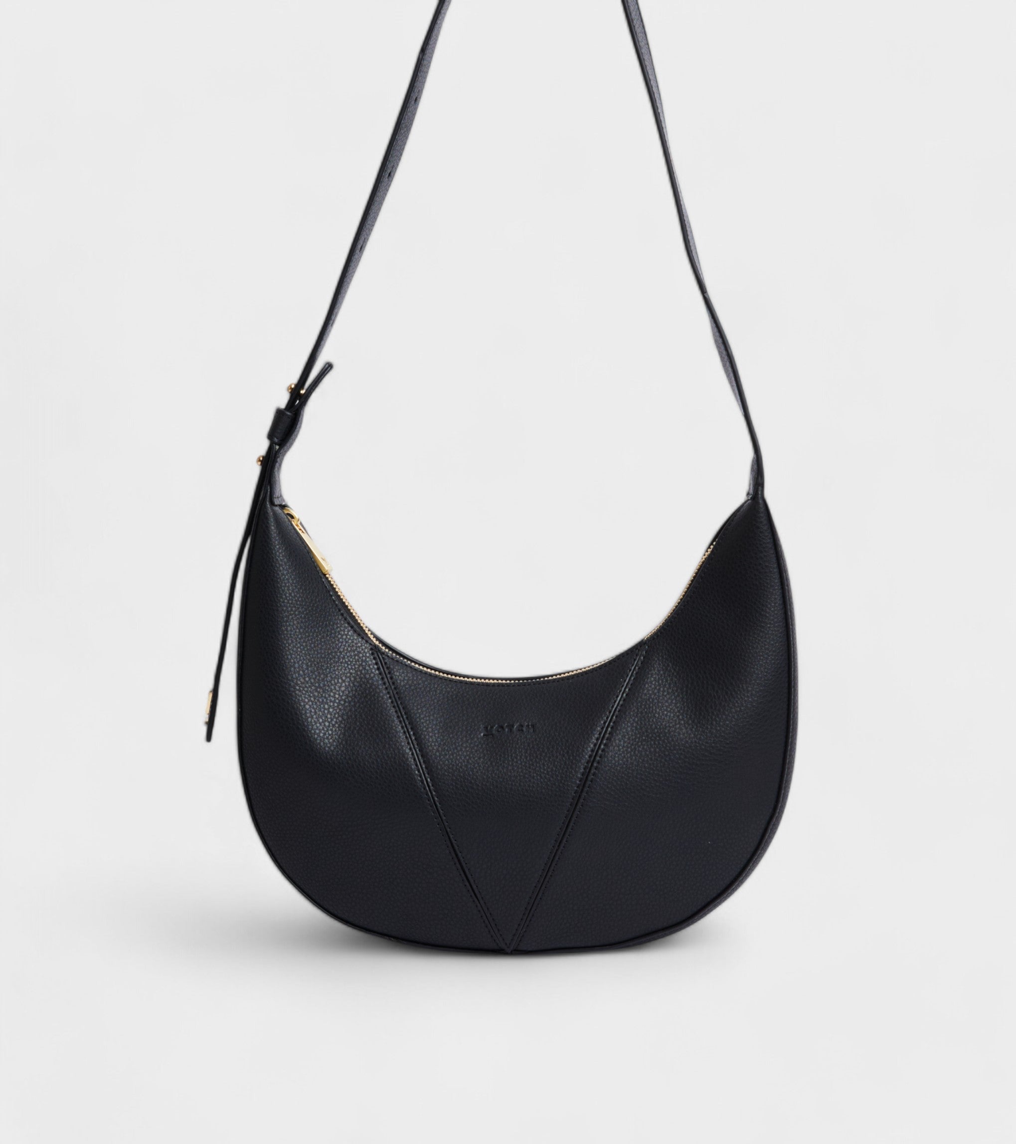 River Vegan Bio Based Bamboo Leather Hobo Bag in Black