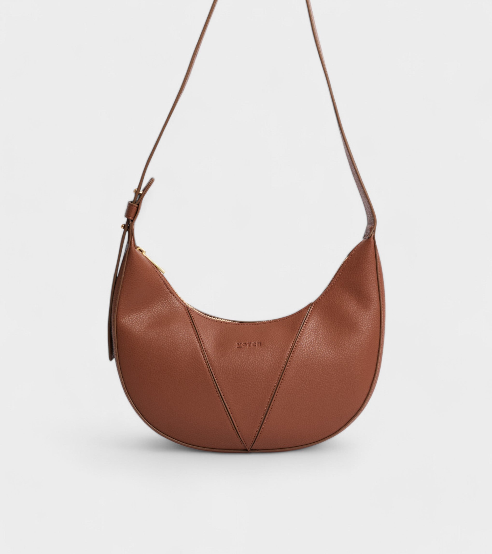 River Vegan Bio-Based Bamboo Leather Hobo Bag in Brown