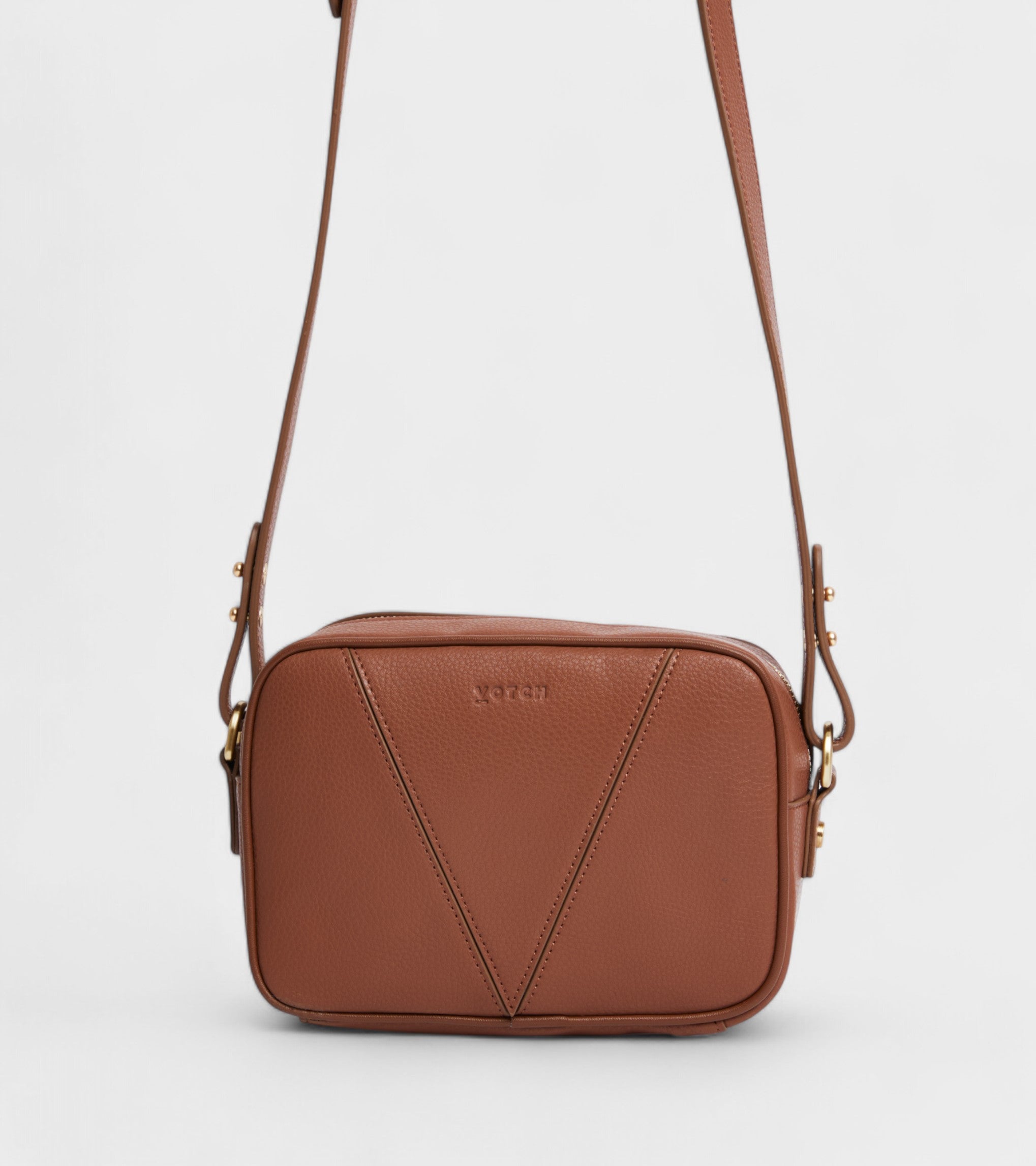 Silvie Vegan Bio-Based Bamboo Dual-Look Bamboo Crossbody Bag in Brown