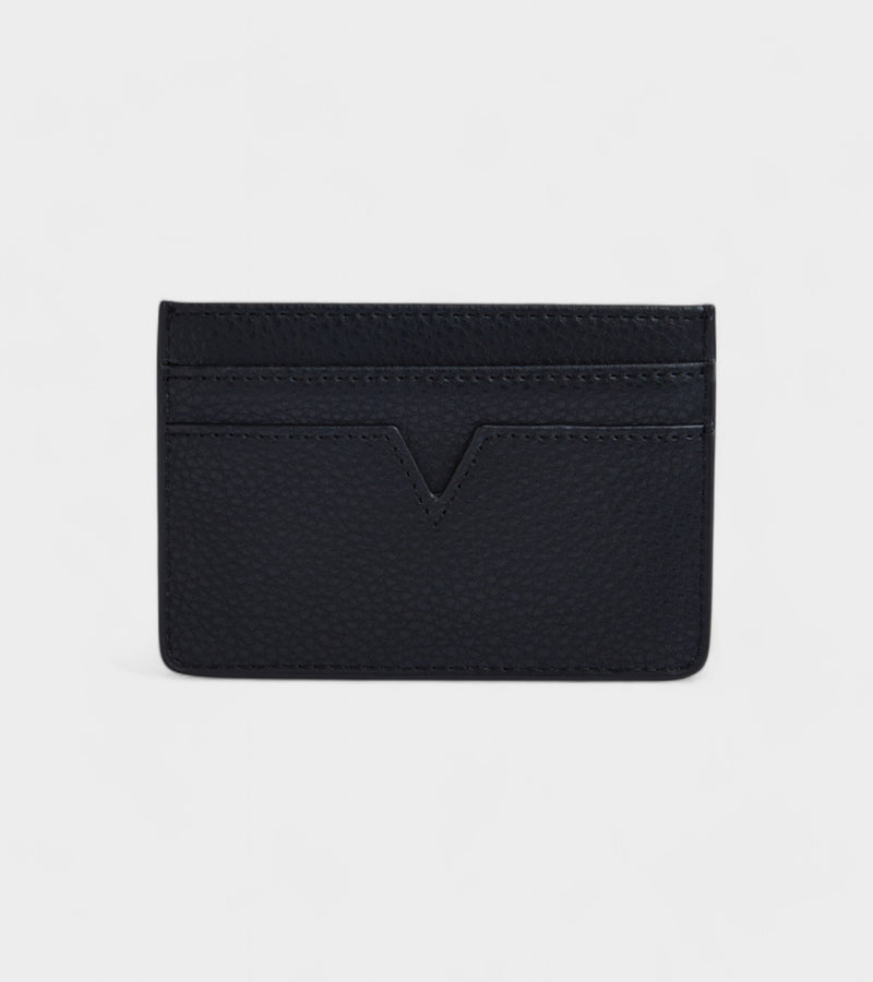 Sol Vegan Bio-Based Bamboo leather card holder in black