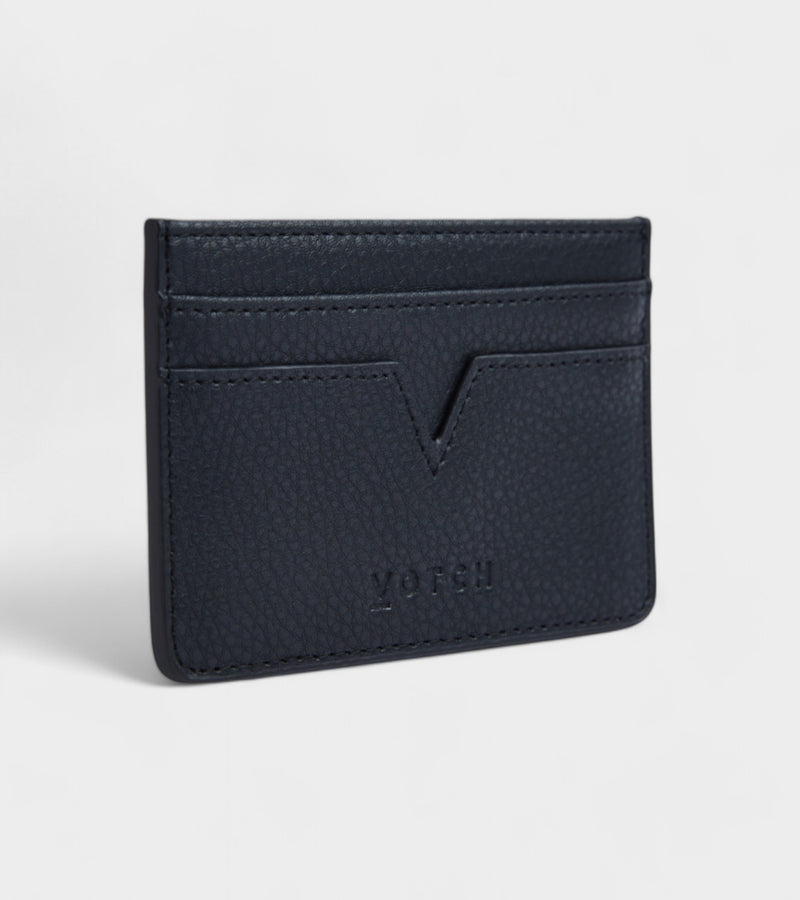 Sol Vegan Bio-Based Bamboo leather card holder in black