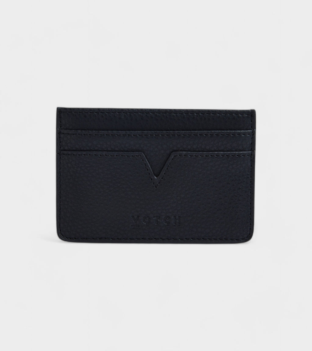 Sol Vegan Bio-Based Bamboo leather card holder in black