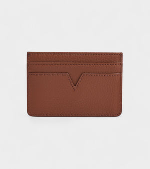 Sol Vegan Bio-Based Bamboo leather card holder in brown