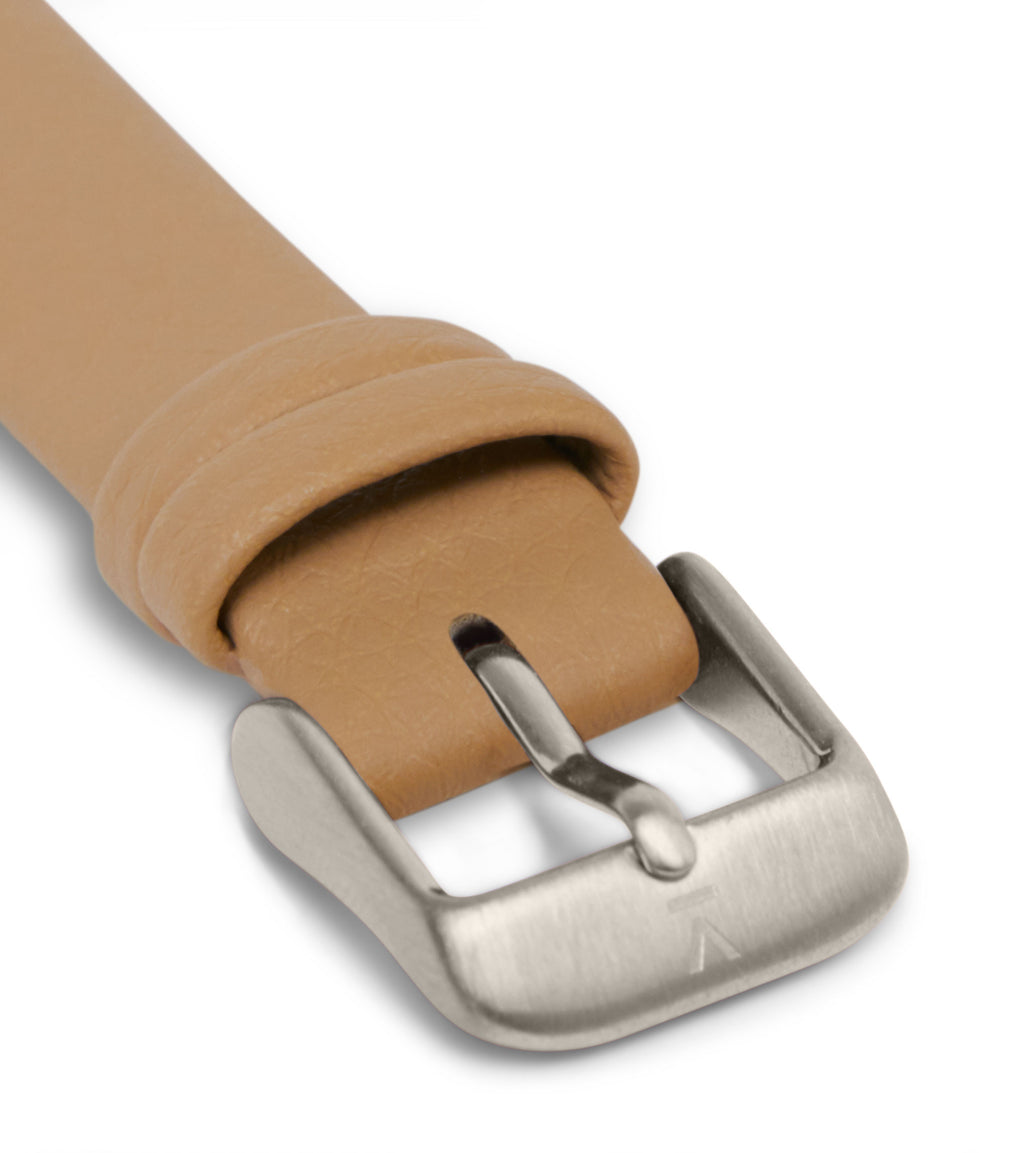 Tan with brushed silver buckle | 16mm