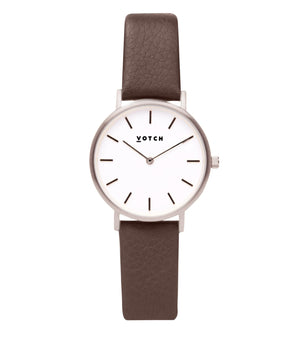 Silver & Brown Watch | Petite