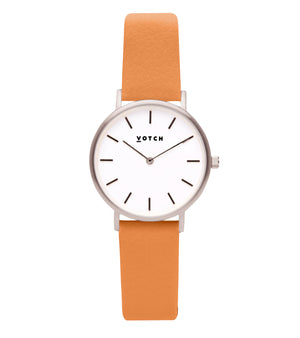 Silver & Burnt Orange Watch | Petite