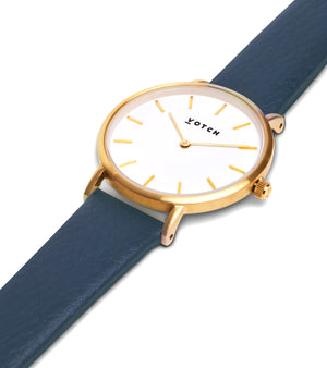 Gold & Navy Watch | Petite