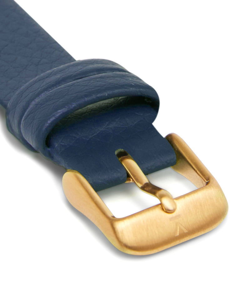 Navy with brushed gold buckle | 16mm