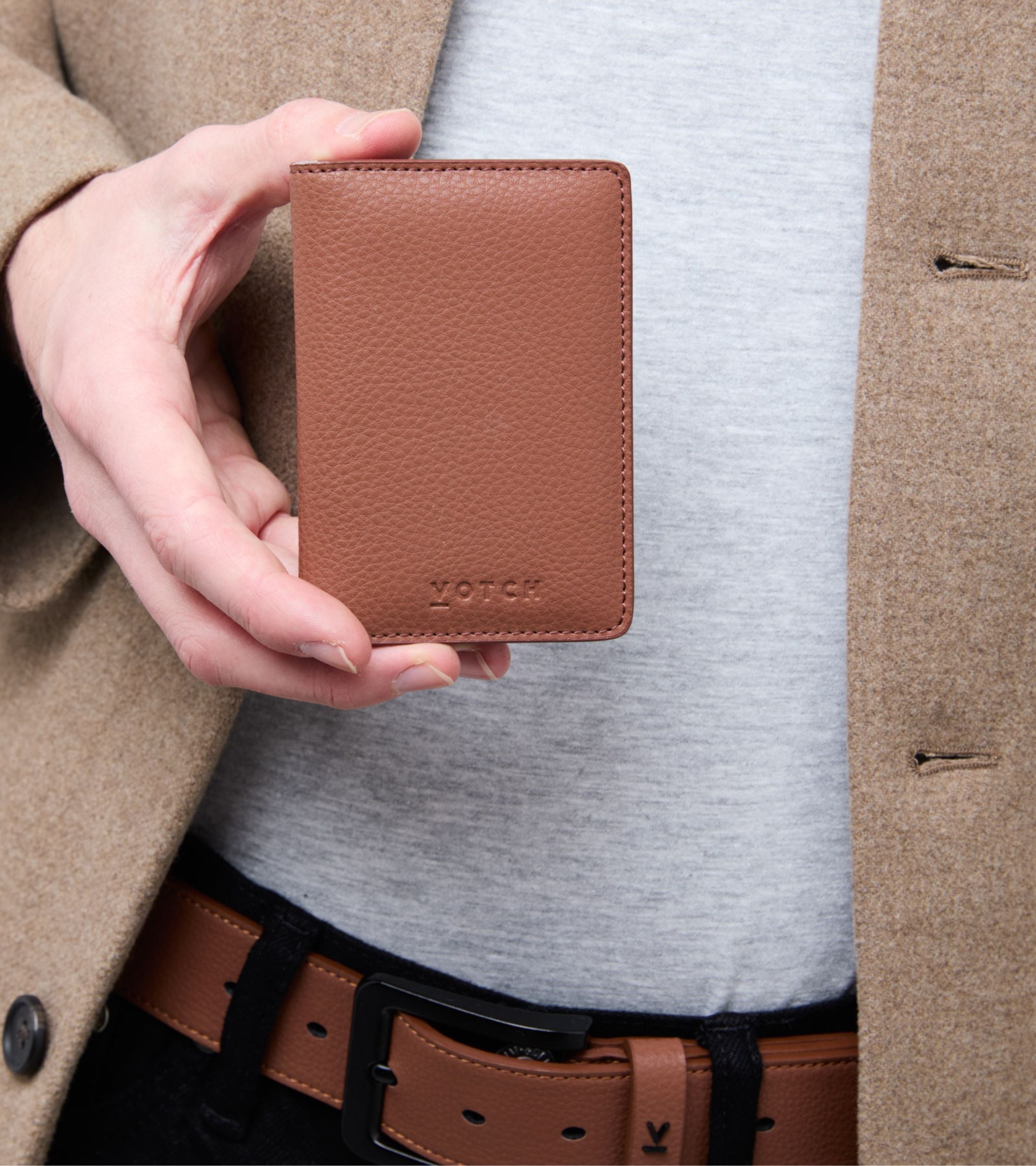 Wilf Vegan Bio-Based Bamboo Bifold Wallet in Brown