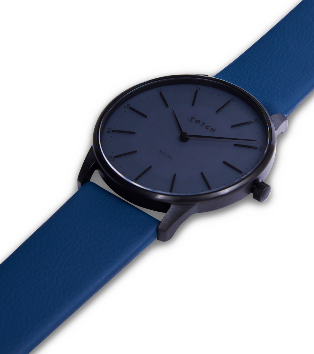 Black & Gun Metal with Navy Watch | Solar Classic