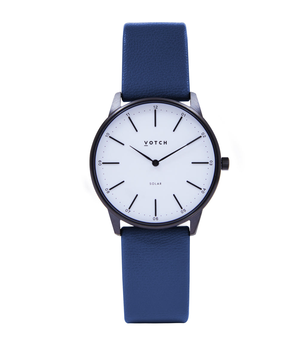 Black & Navy Watch | Solar Classic